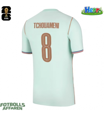 Frankrike Aurelien Tchouameni #8 Bortatröja VM 2026 Kortärmad
